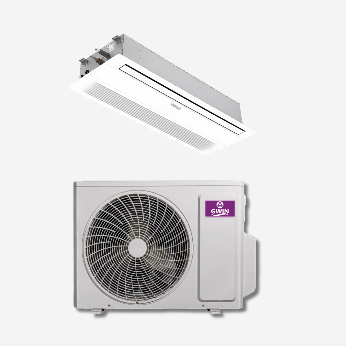 GWIN Assisted DIY 12,000 BTU 24.5 SEER2 230V Emperor 22 Single Zone Cassette Ductless Mini-Split Complete System with 15 Foot Line Set, Communication Wire, and GWIN Tech