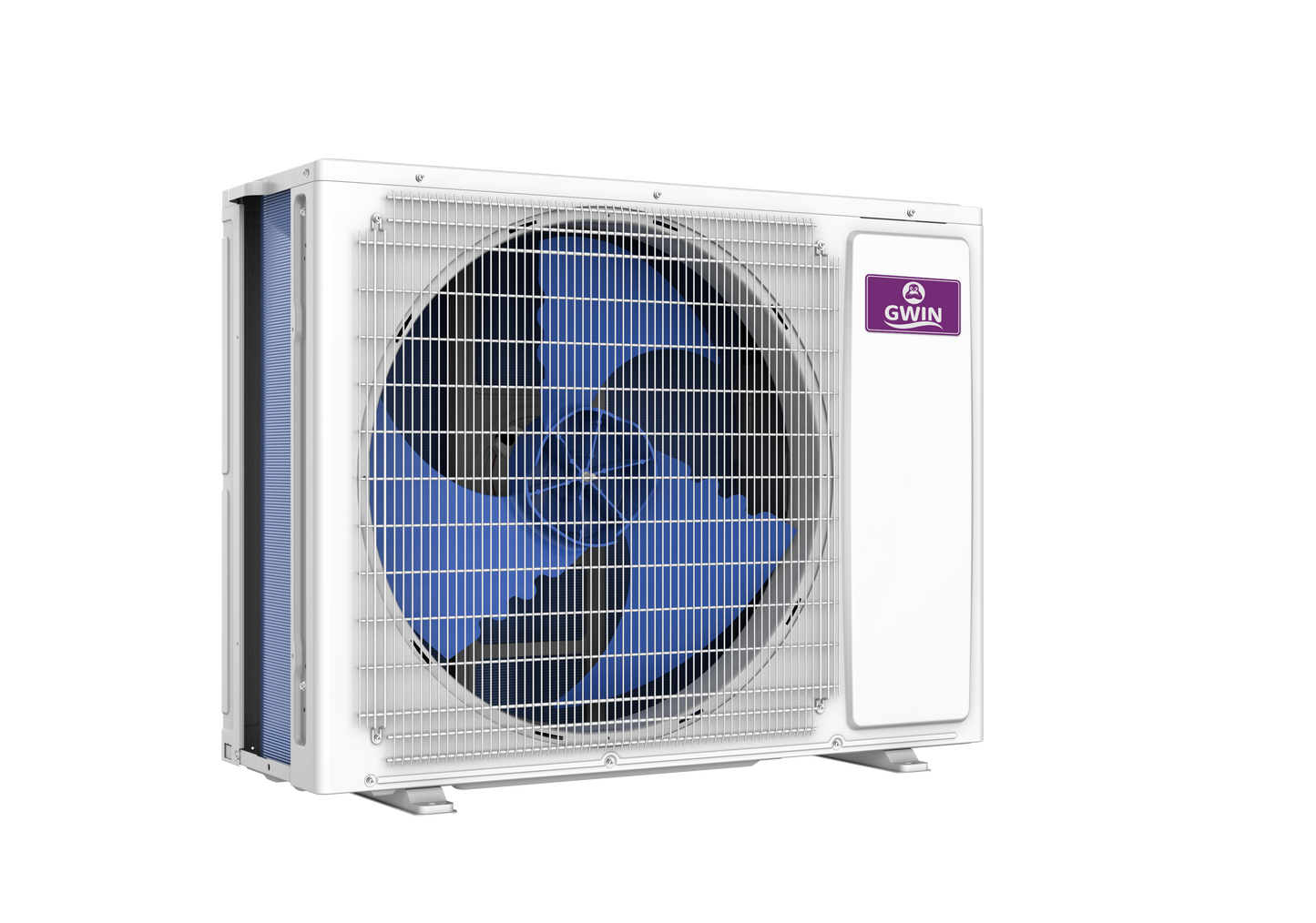 GWIN 24k BTU 22 SEER2 230V Two Zone Ductless Mini Split Complete System condenser only left facing view