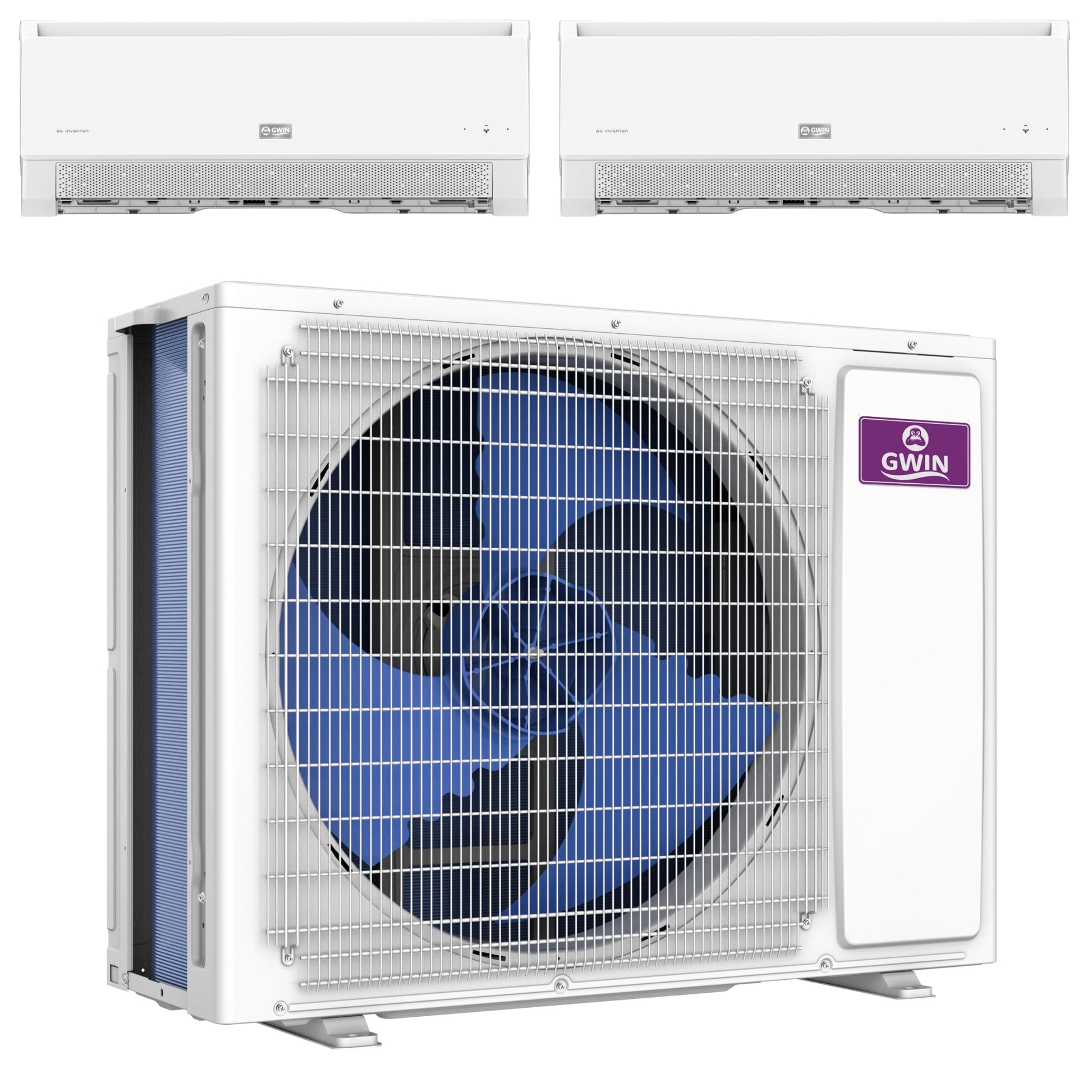 GWIN 24k BTU 22 SEER2 230V Two Zone Ductless Mini Split Complete System