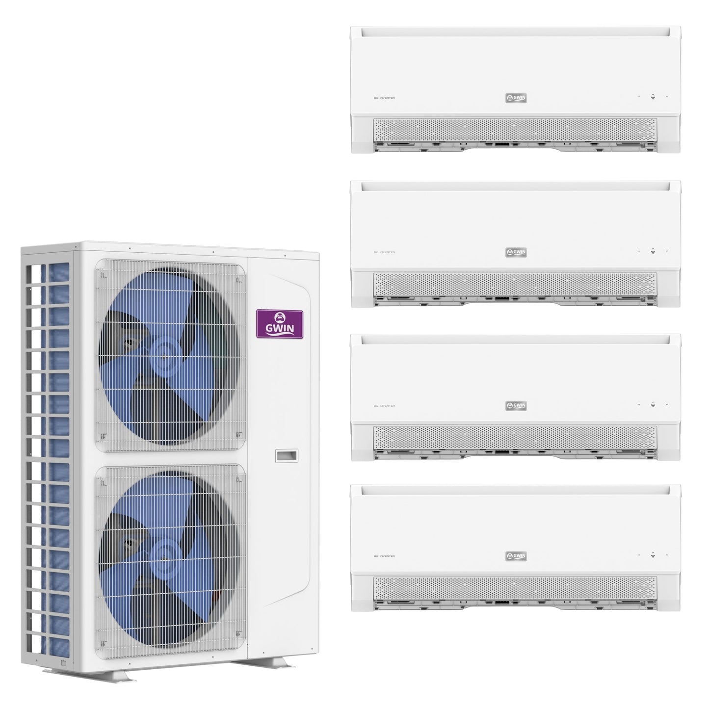 GWIN 36k BTU 22 SEER2 230V Four Zone Ductless Mini Split Complete System