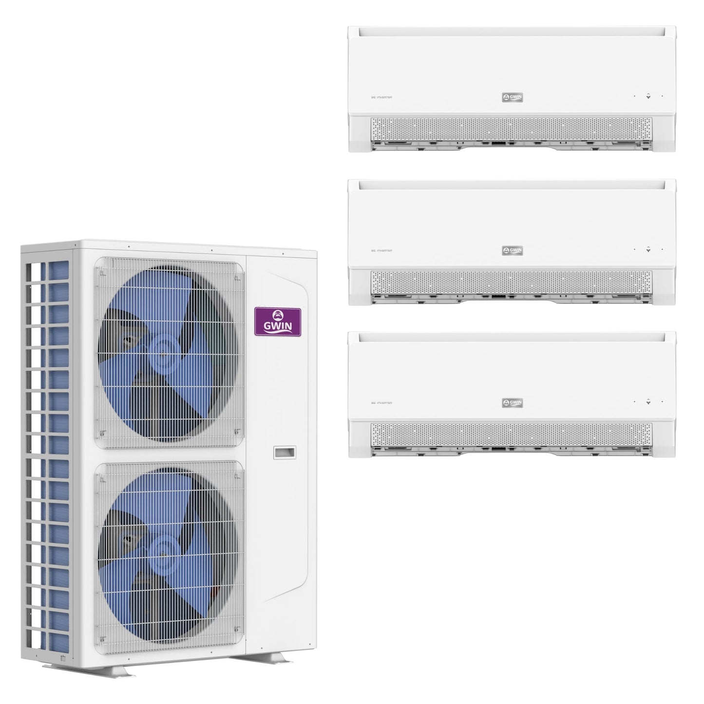 GWIN 43k BTU 22 SEER2 230V Three Zone Ductless Mini Split Complete System