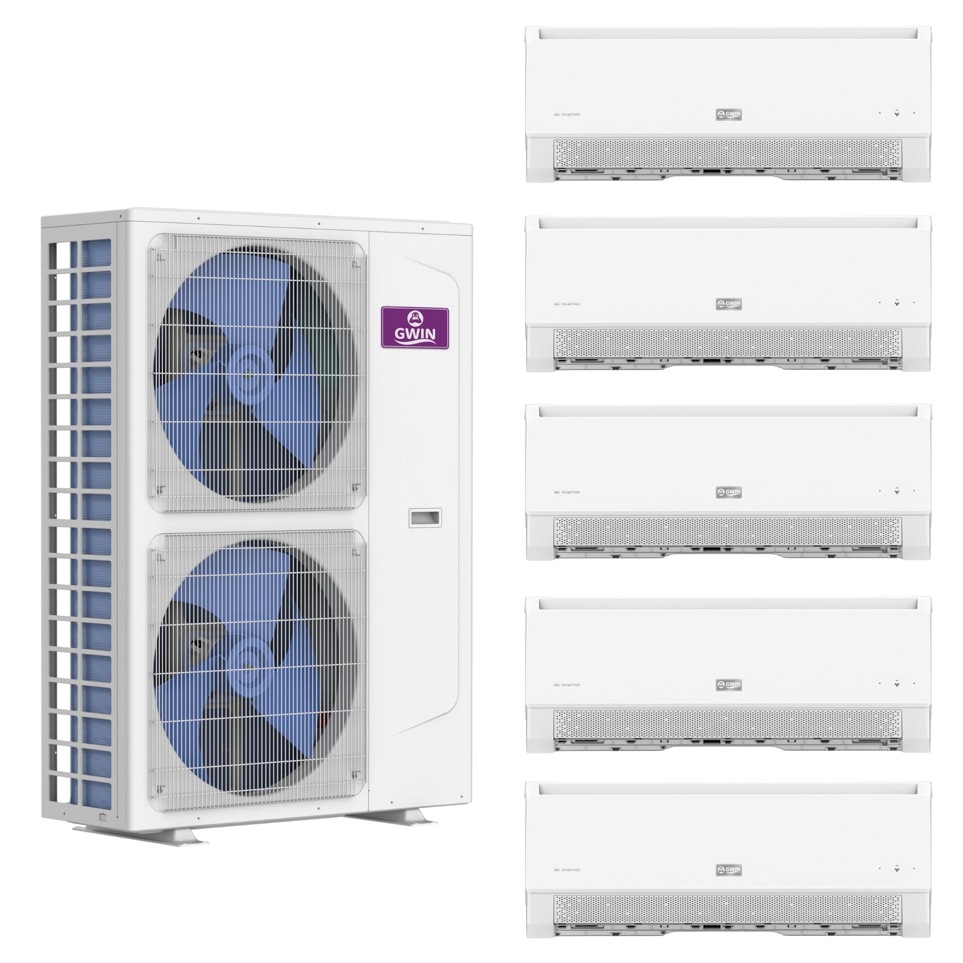 GWIN 48k BTU 22 SEER2 230V Five Zone Ductless Mini Split Complete System