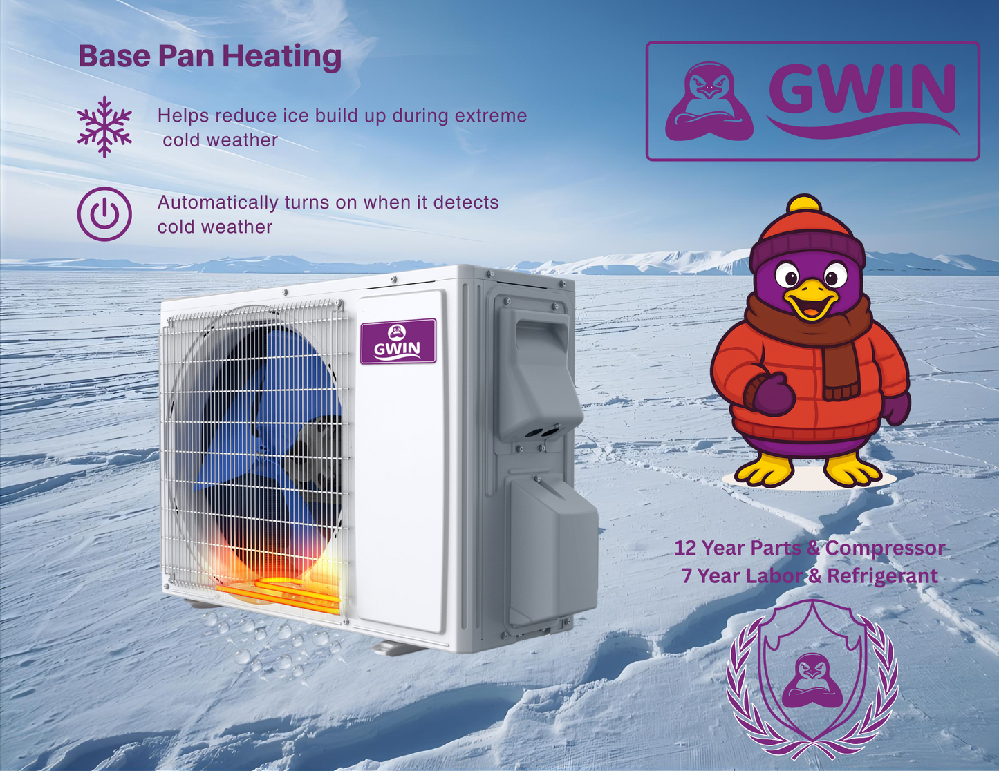 GWIN Assisted DIY 38,000 BTU 22 SEER2 230V Three-Zone Ductless Mini-Split Complete System (42k condenser,7K + 7K + 24K Wall Mount) with 15 foot line set and communication wire