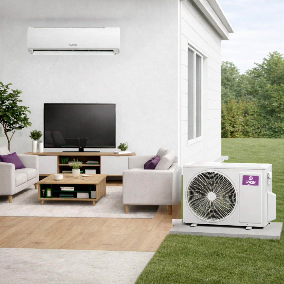 GWIN Assisted DIY 18,000 BTU 24.5 SEER2 230V Emperor 22 Single Zone Ductless Mini-Split Complete System with 15 Foot Line Set, Communication Wire, and GWIN Tech