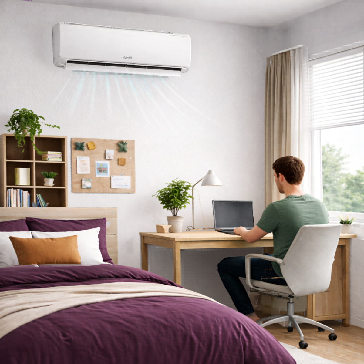 GWIN Assisted DIY 9,000 BTU 20.5 SEER2 230V King Single 13 Zone Ductless Mini-Split Complete System with 15 Foot Line Set, Communication Wire, and GWIN Tech
